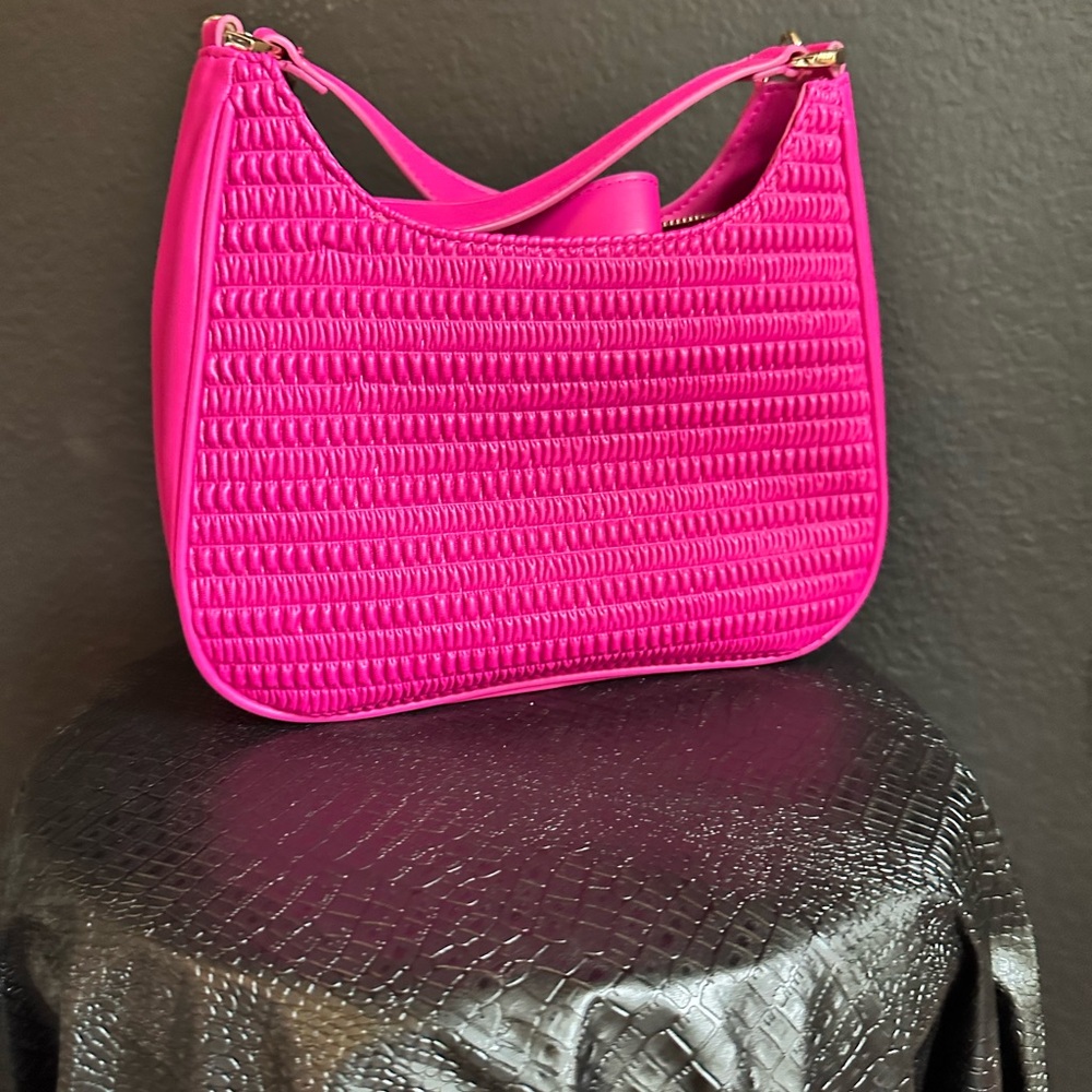 Aldo Pink Shoulder Bag with Textured Pattern